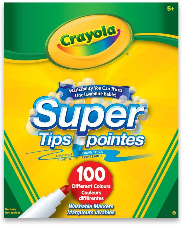 Crayola Super Tips Washable Markers 100 Count Arts & Crafts - Image 2