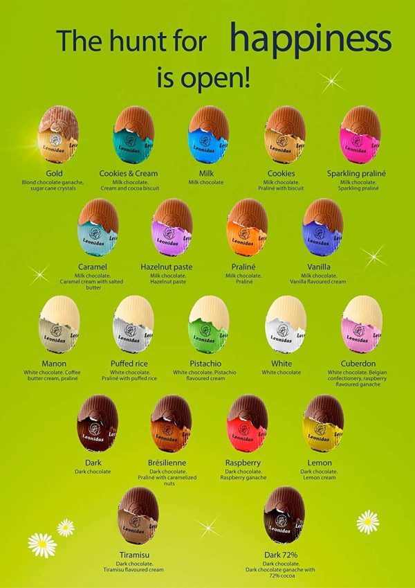 | Ballotin Box Easter Collection | 500g Assorted Delicious Mini Easter Eggs 50 in Total in 20 different Flavours | Imported fine Chocolate from Belgium - Image 3