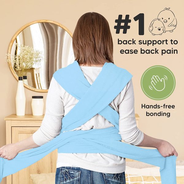 Baby Wrap Carrier - All in 1 Stretchy Baby Sling - Baby Carrier Sling - Baby Carrier Wrap - Baby Carriers for Newborn, Infant - Baby Wraps Carrier - Baby Slings - Baby Sling Wrap (Baby Blue) - Image 7