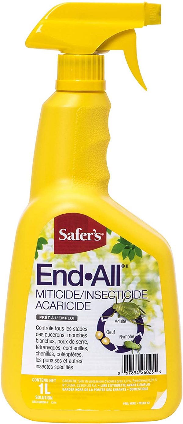 Safer's 31-6025CAN End-All Miticide/Insecticide/Aracicide 1L Ready-to-Use Spray