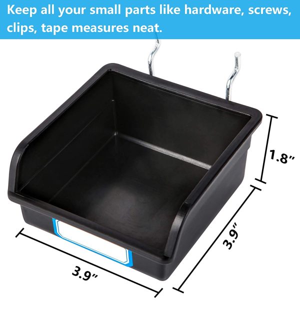 Pegboard Hooks, with Bins, Peg Locks, for Organizing Various Tools, 204 PCS, 80 of Which are Locks - Image 5