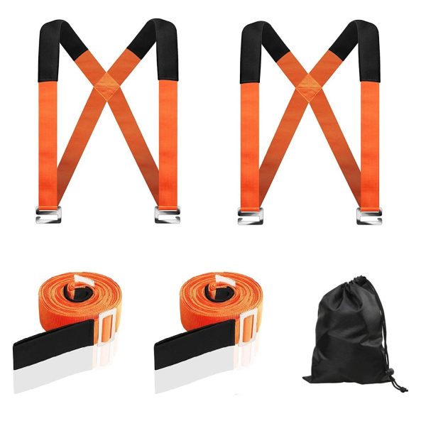 MAXBROTHERS Moving Straps, 2-Person Shoulder Lifting and Moving System for Appliances, Furniture, Mattresses or Heavy Objects up to 440 Pounds (Orange4) - Image 4