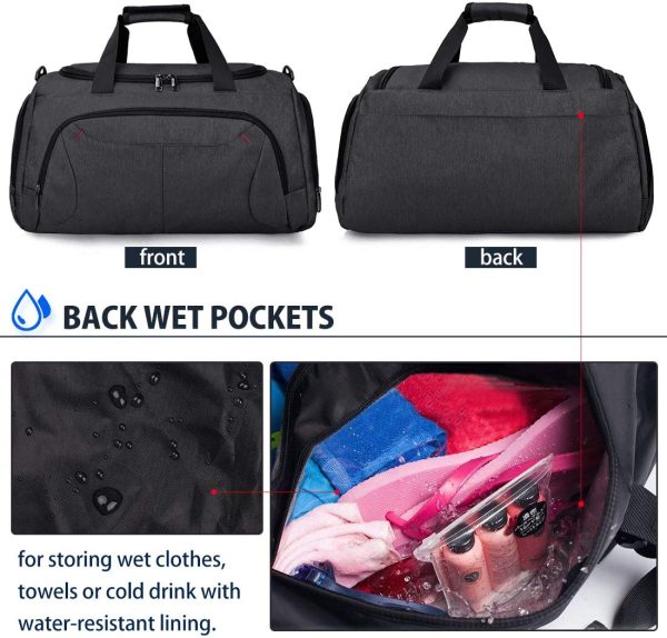 Gym Duffle Bag Waterproof Large Sports Bags Travel Duffel Bags with Shoes Compartment Weekender Overnight Bag Men Women 40L - Image 5