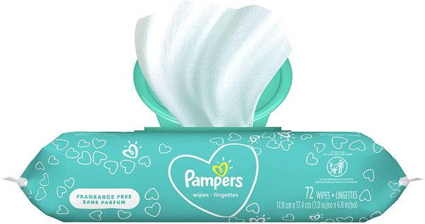 Pampers Baby Wipes, Complete Clean Fragrance Free, 1X Pop Top, Hypoallergenic and Dermatologist-Tested, 72 Count, Packaging May Vary - Image 4