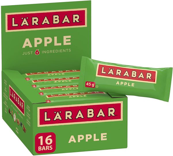 Larabar Gluten Free Peanut Butter Chocolate Chip Fruit and Nut Energy Bar, 16-Count, 720 Gram & Gluten Free Apple Fruit and Nut Energy Bar,16-Count, 720 Gram