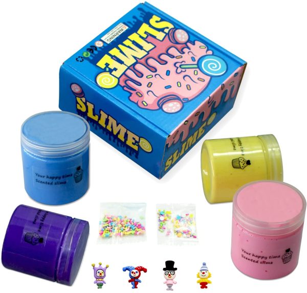 MINGYOUSHI 4 Pack Butter Slime Kit, with Clown Slime, Magician Slime, Cartoon Slime Stretchy and Non-Sticky, Easter Stocking Stuffers, Birthday Gifts for Girl and Boys - Image 3