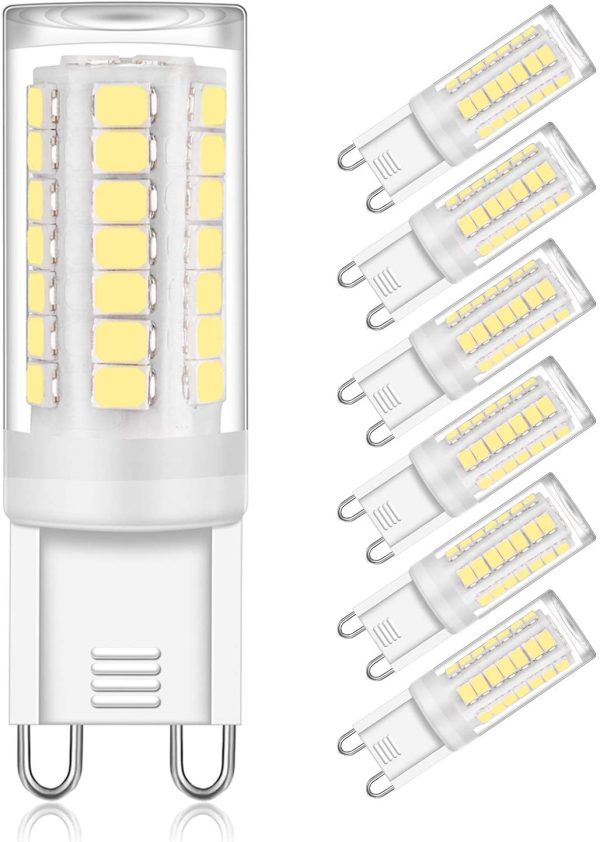 Yuiip LED G9 Light Bulbs 4W (40W Halogen Equivalent) 400LM Daylight White 6000K AC 110V-130V Bulb G9 Base Lamp Non-Dimmable for Home Lighting 6-Pack - Image 3