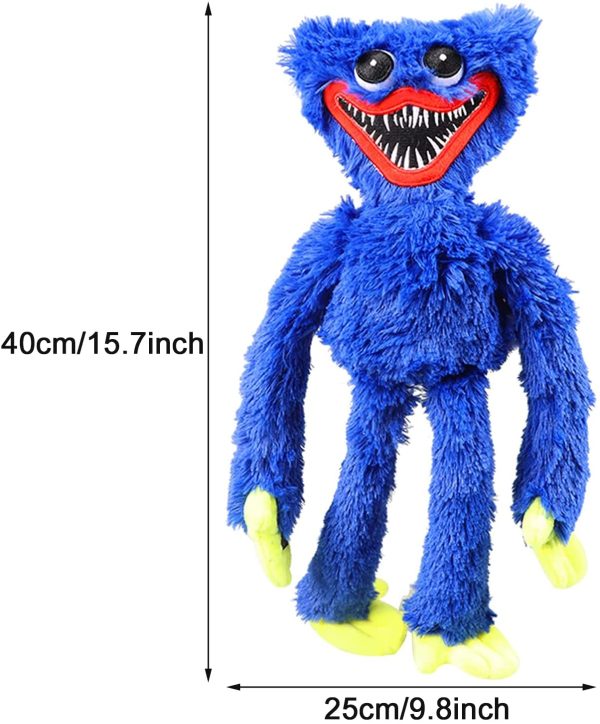 Poppy Playtime Huggy Wuggys Plush Toy, Monster Horror Game Stuffed Plush Doll Toy Gift for Kid (Blue)