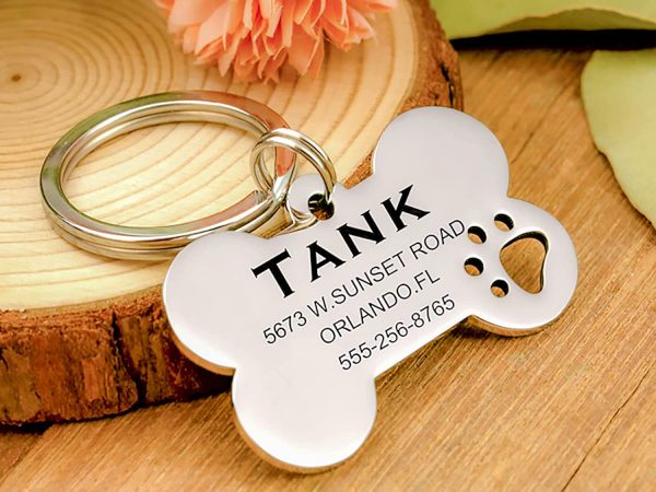 Andy&Dream Bone Dog Tag Pet dog tag dog ID Tag Personalized pet dog ID tag puppy tag Microchip Dog Tag dog ID Tag dog tag for dogs Custom Dog TagHandstamped Dog Tag Personalized Dog Tag for Dogs Cat Collar Tag Engraved Dog Name Tag - Image 8