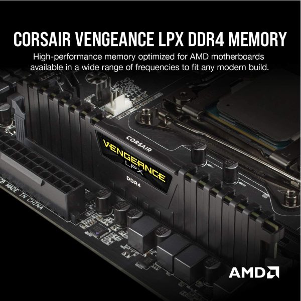 Corsair Vengeance LPX 16GB (2x8GB) DDR4 DRAM 3200MHz C16 Desktop Memory Kit - Black (CMK16GX4M2B3200C16)