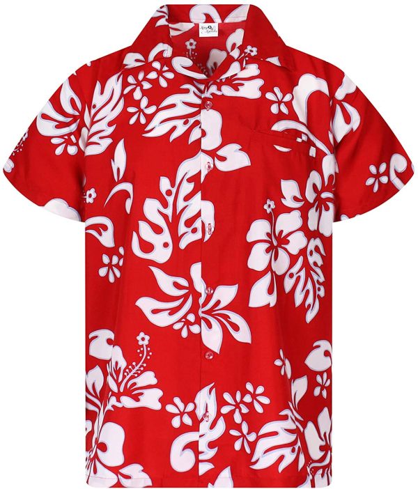 King Kameha Hawaiian Shirt for Men Funky Casual Button Down Very Loud Shortsleeve Unisex Hibiscus