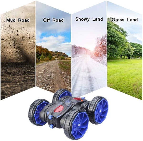 Remote Control Cars, RC Cars 2.4Ghz 8 Mph High Speed RC Stunt Car, All Terrain Off Road 4WD Double Sided 360C Rotation & Flips Car Toy for 4-12 Years Old Boys & Girls - Image 5