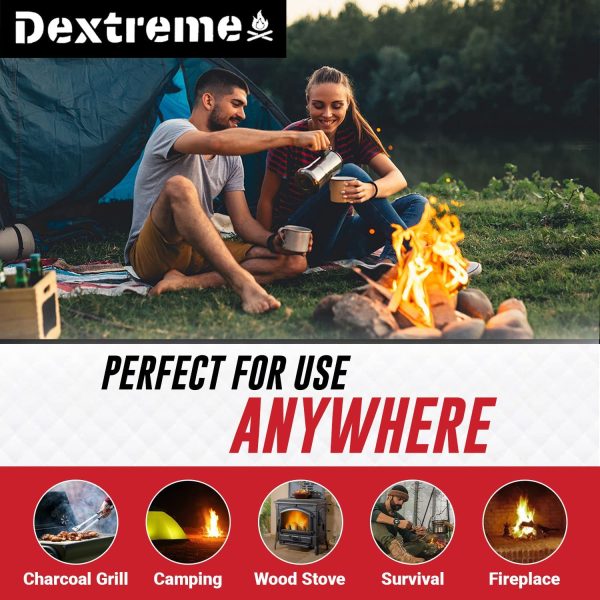 Dextreme Natural Fire Starter, Pack of 48 Cubes, Perfect for BBQ, Campfires, Charcoal, Wood Stoves , Grill Pit, Fireplace, Camping, and Smokers - Eco-Friendly, Easy to Ignite, Non-Toxic, Waterproof, Made in Canada from Wood Fiber and Wax - Image 6