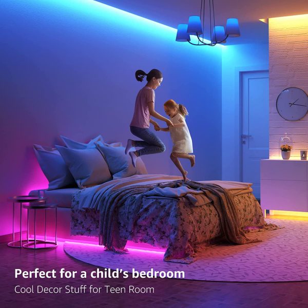 LE LED Strip Lights Kit, 16.4ft RGB LED Light Strips, Color Changing Light Strip with Remote Control, 12V Power Supply for Kitchen, Bedroom, and More, Non Waterproof - Image 5