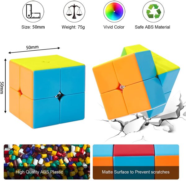 Speed Cube: Roxenda Profession 2x2x2 Speed Cube - Fast Smooth Turning - Solid Durable & Stickerless Frosted, Best 3D Puzzle Magic Toy - Turns Quicker Than Original - Image 4