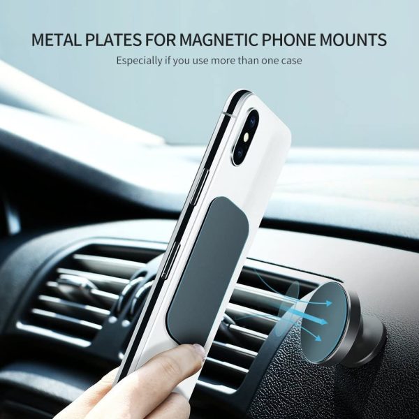 Metal Plate, 4 Pack Universal Mount Metal Plate with Adhesive for Magnetic Car Mount Cell Phone Holder, 2 Rectangular and 2 Round - Image 3