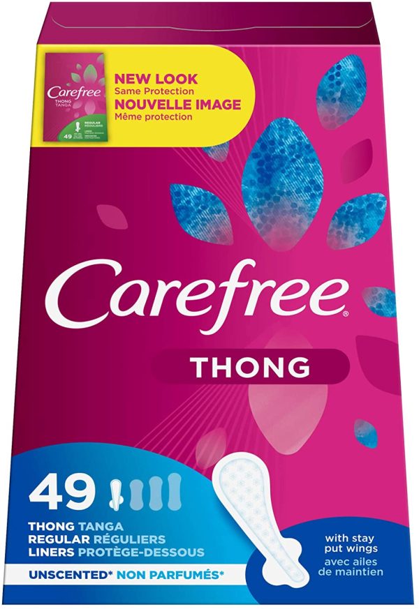 Carefree Original Thong Panty Liner, Comfortable Protection Designed for Thong Underwear, Regular, 49 Count - Image 8