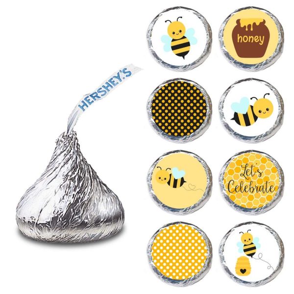 Bumble Bee Label for HERSHEY??S KISSES? chocolates - Birthday Baby Shower Party Stickers - Set of 240 - Image 2