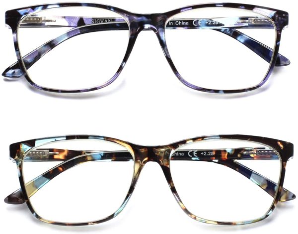 SIGVAN Ladies Reading Glasses Blue Light Blocking Spring Hinge Fashion Pattern Print Eyeglasses for Women - Image 3