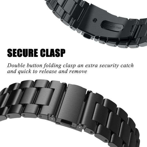 V-MORO Straps Compatible with Fitbit Versa 2 Bands/Fitbit Versa Band/Vesra Lite/Versa SE Watch Band Solid Stainless Steel Metal Business Replacement Bracelet for Fitbit Versa/Versa 2/Versa Lite/Versa Se/Versa Special Edition Smart Watch - Image 2