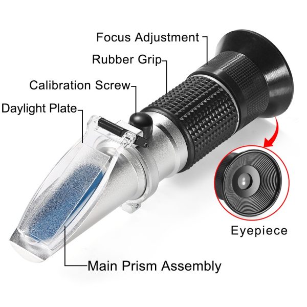 0-90% Brix Meter Refractometer,V-Resourcing Portable Hand Held Sugar Content Measurement for Sugar, Food, Fruit, Beverages Honey