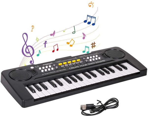 M SANMERSEN Kids Piano Keyboard, Music Pianos Keyboard 37 Keys with 4 Drums / Animals Sound Electronic Keyboards Toys for Beginners 3-8 Years Old Girls Boys Kids - Image 7