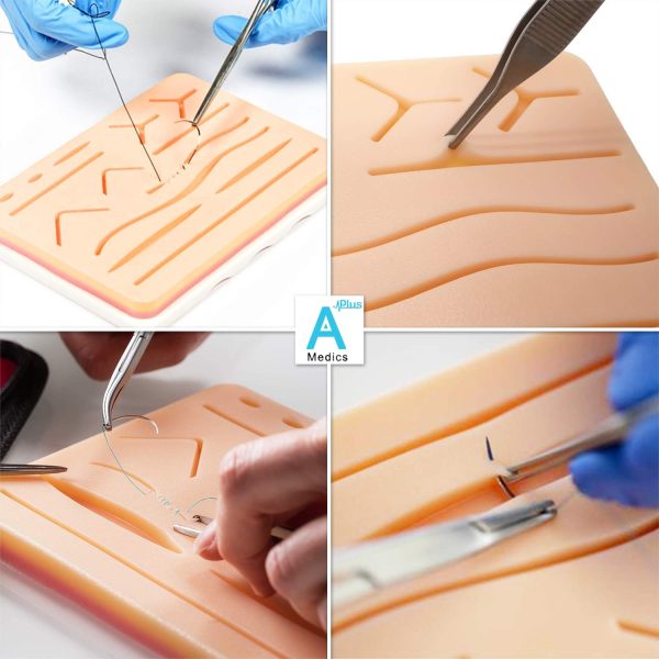 Complete Suture Practice Kit for Medical Students w/How-to Suture HD Video Course, Suture Training Manual & Carryall Case. All-in-One A Plus Medics kit incl. Suture Practice pad. (Education Use Only) - Image 4