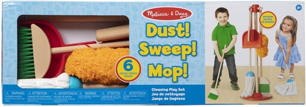 Melissa & Doug Dust! Sweep! Mop! 6-Piece Pretend Play Set - Image 7