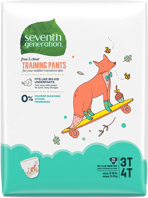 Seventh Generation Free & Clear Training Pants for toddlers up to 15 kg Designed for sensitive skin 0% Chlorine Bleaching Medium Size(2T-3T)25 Count - Image 6