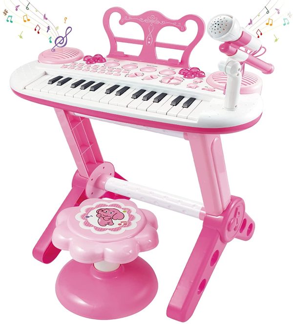 Toddler Piano Toy Keyboard for Kids, 31-Key Electronic Musical Instrument with Microphone, Pink Multifunctional Music&Sound, Educational First Birthday Gift Toys for 3 4 5 6 7 Year Old Girls Boys - Image 7