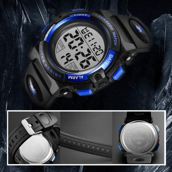 Kids Watch,Boys Watch for 6-15 Year Old Boys,Digital Sport Outdoor Multifunctional Chronograph LED 50 M Waterproof Alarm Calendar Analog Watch for Children with Silicone Band - Image 2