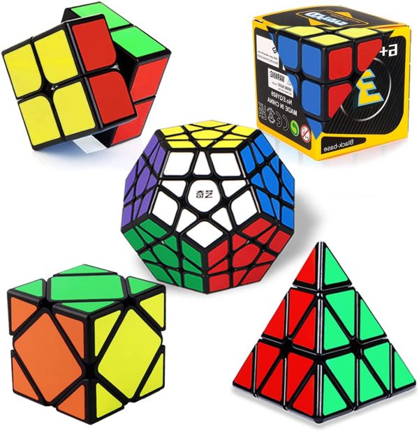 Roxenda Speed Cubes, [ Pack] Speed Cube Set - 2x2x2 3x3x3 Megaminx Skew Pyramid Cube Smooth Magic Cubes Collection Puzzle Boxes Toy - Image 2