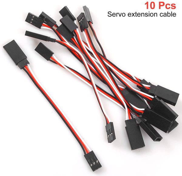 RGBZONE 10 Pack 100mm/3.9inch Extension Servo Wire Lead Cable Cord 30-Cores Male to Female for JR Style KK MWC Remote Control Parts - Image 6