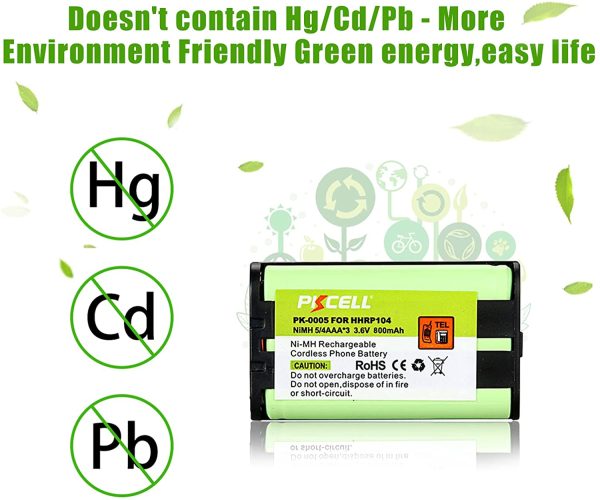 2Packs Cordless Phone Battery for PANASONIC HHR-P104 HHR-P104A Ni-MH Battery - Image 3