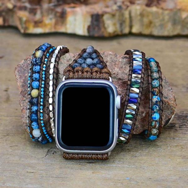 Teepollo Handmade Customized Watch Band Compatible with Apple Watch 38mm/40mm/41mm/42mm/44mm/45mm Stone Wrap Boho Watch Strap Compatible with iWatch 1/2/3/4/5/6/24/SE Series for Women Men - Image 8