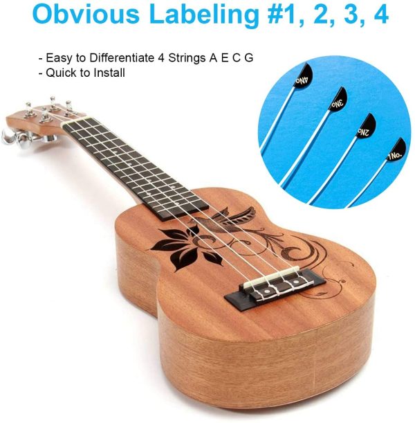 Ukulele Strings, Yoklili 5 Sets of Nylon Ukulele Strings with 10 Felt Picks, String Winder for Soprano (21 Inch) Concert (23 Inch) Tenor (26 Inch) Ukulele, and Bonus Capo included - Image 2