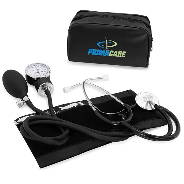 Primacare DS-9197-BK Professional Classic Series Manual Adult Size Blood Pressure Kit, Emergency Bp kit with Stethoscope and Portable Leatherette Case, Nylon Cuff, Black - Image 7