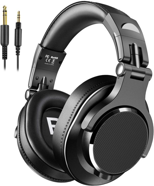 bopmen Over Ear Headphones - Wired Studio Headphones with Shareport, Foldable Headsets with Stereo Bass Sound for Monitoring Recording Keyboard Guitar Amp DJ Cellphone, Black - Image 6