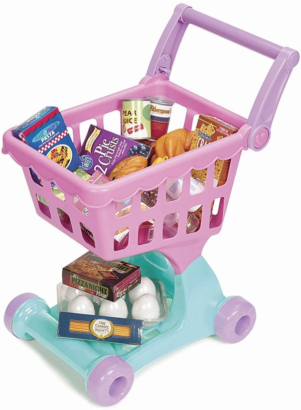 Play Circle by Battat ?C Shopping Day Grocery Cart ?C 30-Piece Toy Shopping Cart and Pretend Food Playset ?C Grocery, Kitchen and Food Toys for Toddlers Age 3 Years and Up, - Image 3