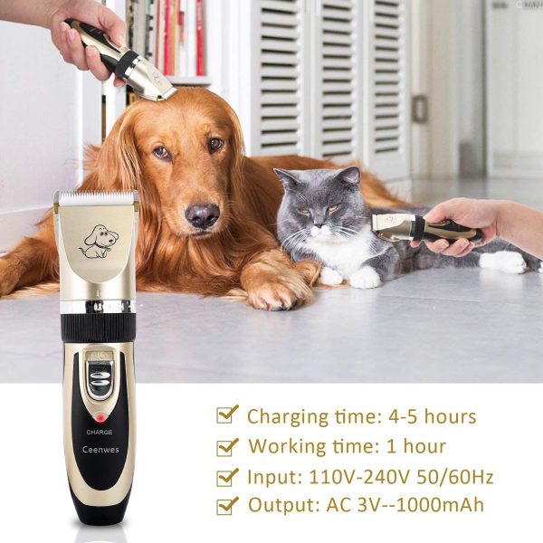 Cat Clipper Low Noise Pet Clippers Rechargeable Trimmer Cordless Pet Grooming Tool Professional Horses Hair Trimmer with Comb Guides Scissors Nail Kits for Cats Dogs Horses & Other Hairy Animals - Image 2