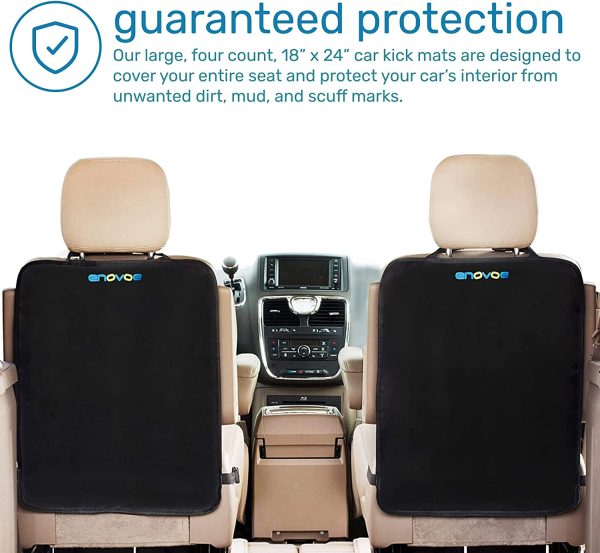 Kick Mats - 2 Pack - Premium Quality Car Seat Protector Mat Best Waterproof Protection of Your Upholstery from Dirt, Mud, Scratches - Extra Large Car Seat Back Covers - Image 8