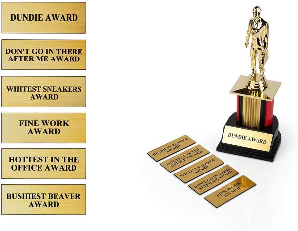 The Office Dundie Award Replica Trophy | Host Your Own The Office Dundies Awards Ceremony | Includes 6 Interchangeable Title Plates | Measures 8 Inches Tall