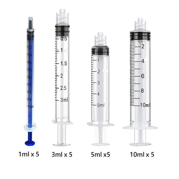 Plastic Syringe Blunt Tip Needle - 1ml, 3ml, 5ml, 10ml Luer Lock Syringes | 14ga 16ga 18ga 20ga Blunt Needles - Adhesives, Oil or Glue Applicator (Pack of 20) - Image 2