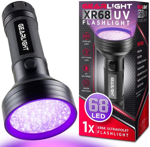 UV Black Light Flashlight XR68 - Powerful 68 LED Blacklight Flashlights for Pet Urine Detection, Scorpion, Bed Bug, Resin Curing, Dog Stain, and Carpet Odor Eliminator Remover - Image 3