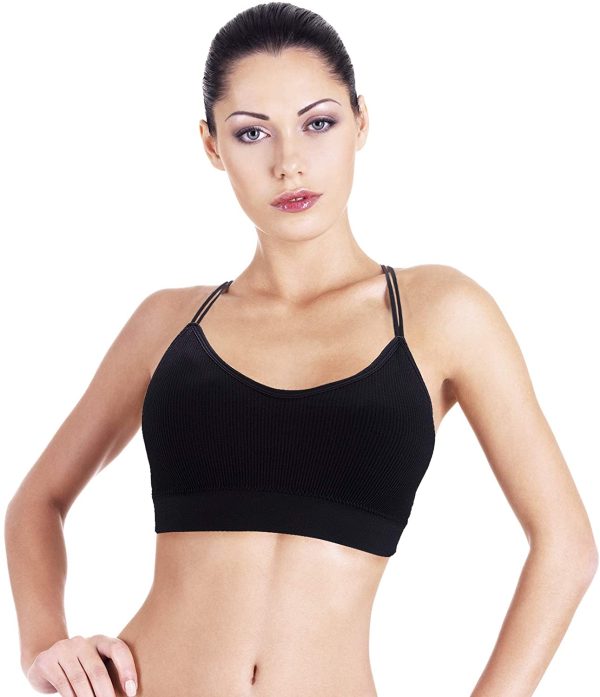 BQTQ 5 Pcs V Neck Tube Top Bra Padded Camisole Bra for Women Seamless Bralettes - Image 3