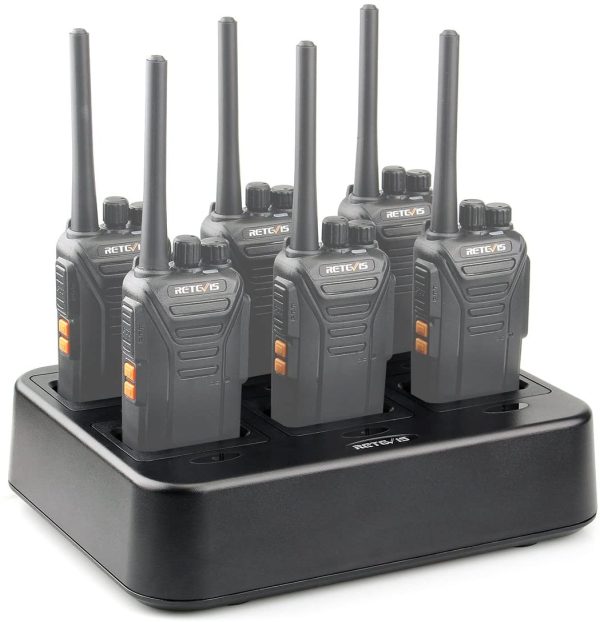 RT27 Walkie Talkies 6-unit Multi-charger Rapid Six-Way Charger Station for  RT27 RT27V Two Way Radio or Batteries(1 Pack)