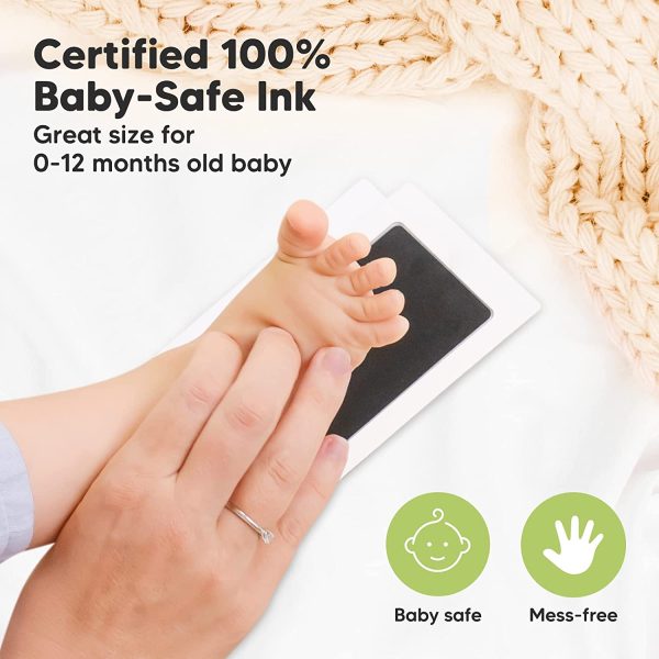 Baby Footprint & Handprint Inkless Ink Pad - 2-Pack Clean Touch Hand and Foot print Keepsake Ink Pads - Paw Stamp Print - Babys Footprint Kit - Newborn Baby Stamp Pad Kits - Baby Safe Print Ink Pad - Image 9