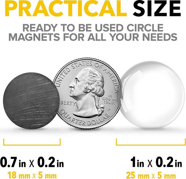 Ceramic Magnets for Crafts with Transparent Glass Cabochons - Clear Glass Dome 1 inch (25mm) and Ferrite Magnets .709 inch (18mm) Round Disc - Small Refrigerator Magnets and Cabochons Tiles for Fridge - Image 7