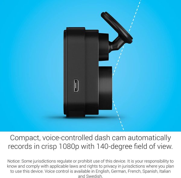 Dash Cam Mini 2, Tiny Size, 1080p and 140-degree FOV, Monitor Your Vehicle While Away w/ New Connected Features, Voice Control