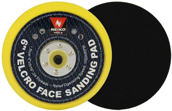 NEIKO 30263A 6?? Hook and Loop Sanding Pad | 5/16?? Arbor with 24 Thread Mounts | 10,000 RPM | Ideal for Random Orbital Sanders - Image 4